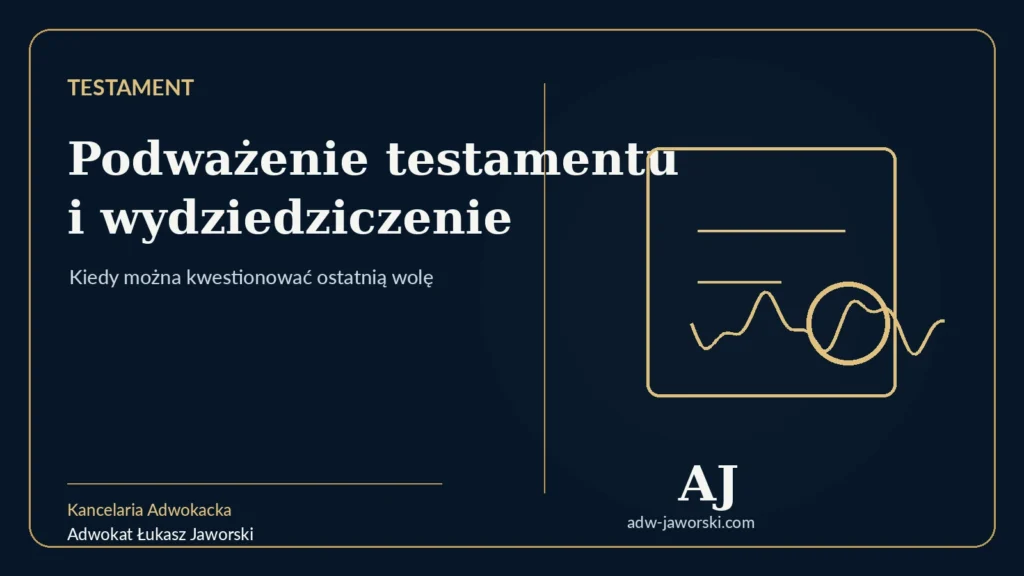 Podważenie testamentu i wydziedziczenie — Kancelaria Adwokacka adw. Łukasz Jaworski