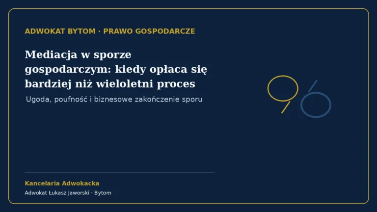 Mediacja w sporze gospodarczym: kiedy opłaca się bardziej niż wieloletni proces – Kancelaria Adwokacka adw. Łukasz Jaworski