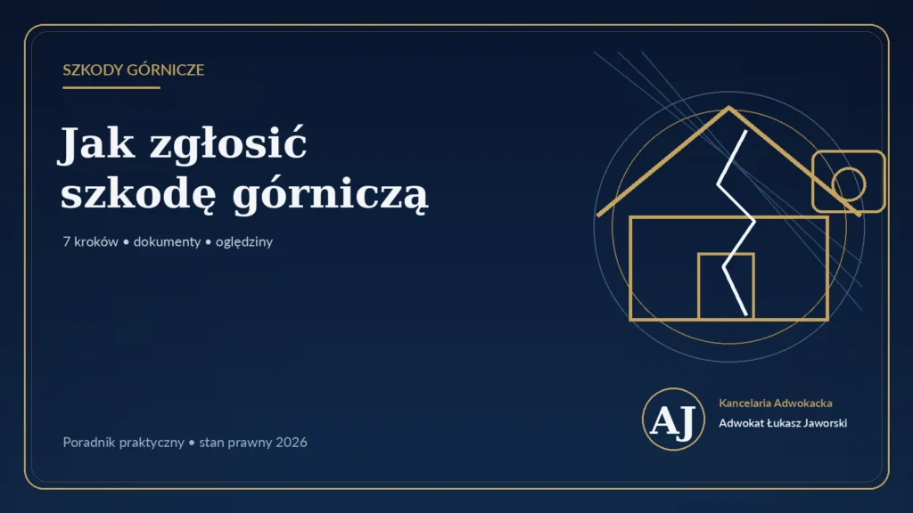 Jak zgłosić szkodę górniczą: 7 kroków i komplet dokumentów — poradnik adwokata