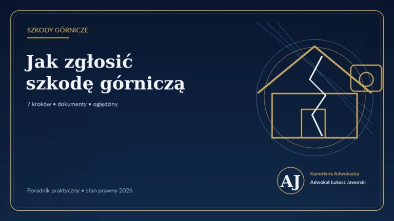 Jak zgłosić szkodę górniczą: 7 kroków i komplet dokumentów — poradnik adwokata