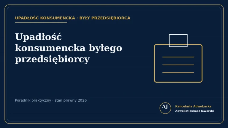 Upadłość konsumencka byłego przedsiębiorcy – co z długami po firmie? – Kancelaria Adwokacka adw. Łukasz Jaworski