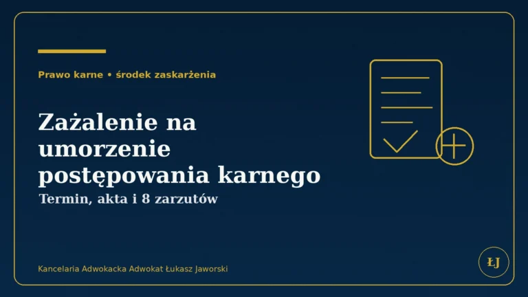 Zażalenie na umorzenie postępowania karnego – termin, akta i zarzuty